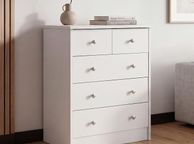main image for ad Chest of Drawers  Beech OR White with 5 Drawers Multi-Purpose Sideboard Flat for Hallway Modern Sideboard Timeless Sideboard