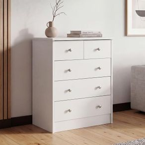 Chest of Drawers  Beech OR White with 5 Drawers Multi-Purpose Sideboard Flat for Hallway Modern Sideboard Timeless Sideboard