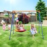 Swing Sets for Backyard 1 Saucer 1 Belt Swing Seat A-Frame Metal Stand Image 2