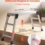 Folding Work Platform, Adjustable Height 584-876 mm, 1016 x 305 mm Aluminum Step Stool, 226.8 kg Load Capacity, Heavy Duty Non-Slip Platform Ladder Image 3