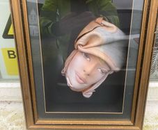 Vintage framed leather face mask