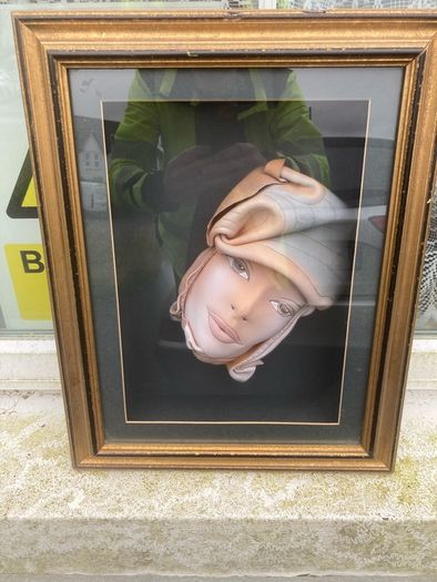 Vintage framed leather face mask