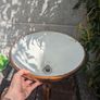 Vintage rise-and-fall/counterweight copper pendant light 40cm diameter - 1960s European Image 3
