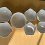 SUNFLOWER RAMEKIN Low-low.  With 6 fluted serving dishes for preserves. Total 7 items. Image 4