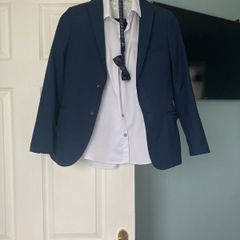 boys navy communion suit