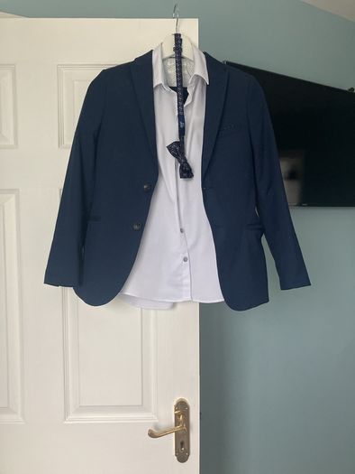 boys navy communion suit