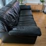 Black leather 3-seater sofa Image 3