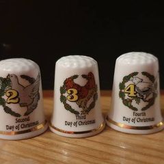 12 Days of Christmas Fine Bone China Thimbles