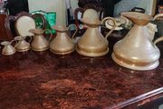 Antique large Haystack copper jug set of 7