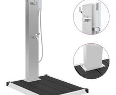 Outdoor Shower with Tray WPC Stainless Steel