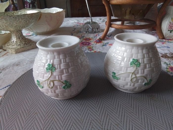 Belleek Candle Holders