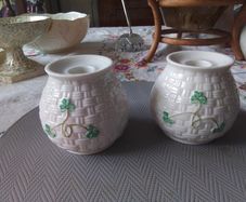 Belleek Candle Holders
