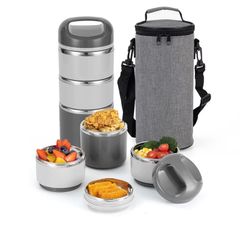 Lille Home 3-Layer Stainless Steel Lunch Box.