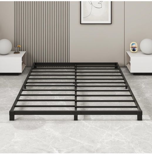 12cm Low King Size Bed frame, Metal Bed 150x200 cm