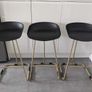 Set of 3 black and gold bar stools Image 5