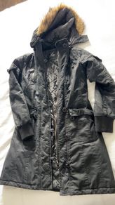 Black heavy winter coat with detachable hood