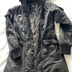 Black heavy winter coat with detachable hood