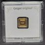 Gold Bar Geiger original - 1 gram .9999 square in capsule assay Image 2