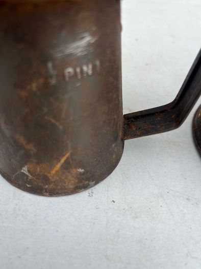 Antique hand made measures .quart. 1/2 pint / pint