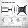 TV Wall Bracket Mount for 24-60 Inch Screens, VESA 100x100mm up to 400x400mm, Tilts Swivels & Extends for Flat & Curved TVs, Includes Spirit Level, Weight Capacity 36.2kg (HDTV-E) Image 7