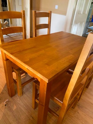 Solid wood table and 4 chairs