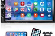 Stereo Double Din Car Radio Bluetooth with Rear View Camera 7 Inch Touch Screen FM Radio with USB TF AUX, Mirror Link for Android/IOS Smartphone + Remote Control + Frame (FREE SHIPPING)