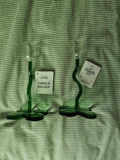 Two flower candle holders