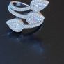 925 Sterling silver triple pear halo wrap CZ ring Image 4