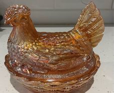 Carnival Glass Egg Holder