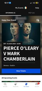 Pierce o leary boxing ticket