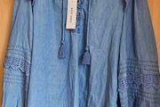 BNWT - M&amp;S demin lace blouse UK 8