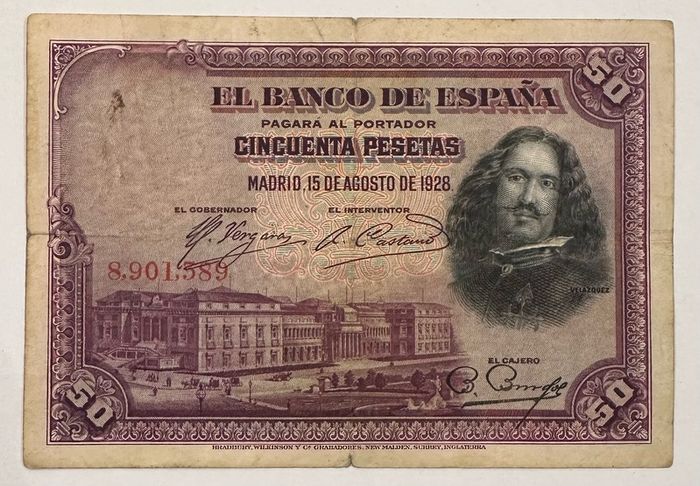 Spain 50 Pesetas 1928 Banknote