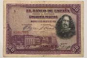 Spain 50 Pesetas 1928 Banknote