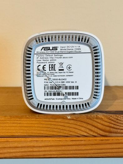 ASUS ZenWiFi AC Mini CD6 AC1500 Dual-Band Mesh WiFi Router AiMesh Node Used