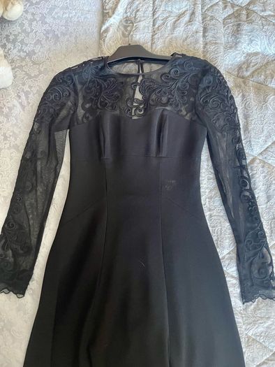 Karen Millen maxi mess and embroidery evening dress size 8