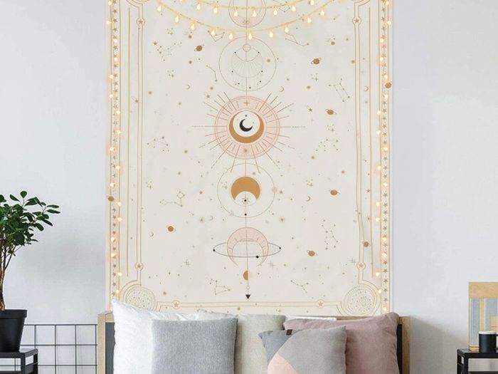 Moon Star Tapestry, Tarot Card Constellation Wall Hanging Wall Art Tapestries Home Decoration for Bedroom Living Room (MULTIPLE SIZES)