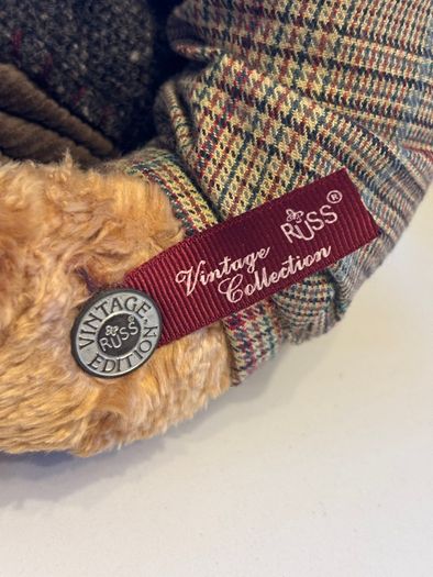 Vintage Russ Collection Teddy Bear (Russ Berrie) - Fully Dressed with Tote Bag