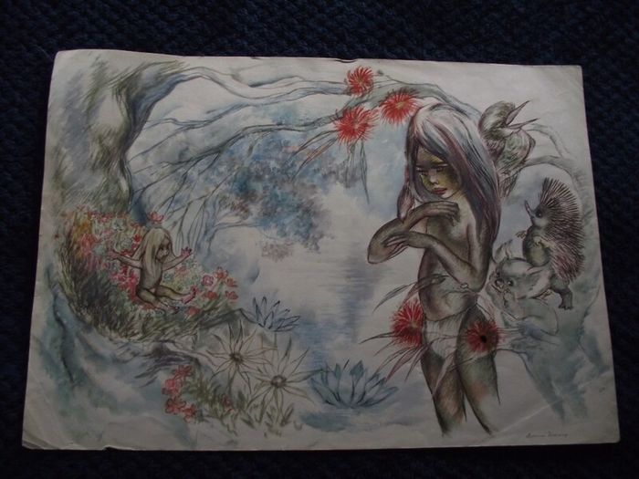 Brownie Downing - 4 X Rare Original Watercolour Illustrations - 3 signed