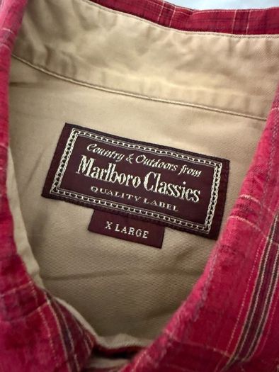 Vintage Marlboro Classics Red Plaid Long Sleeve Button-Down Shirt Size XL