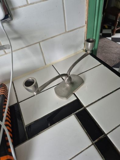 Just Anderson Danish  1930s Vintage art deco pewter candlebra