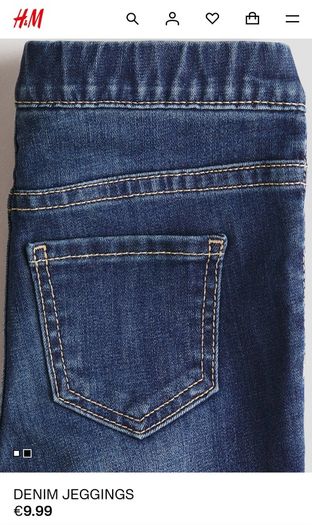 H&M girls denim jeggings dark wash aged 2-3 EUC