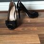 Miss KG Black Patent High Heel Peep Toe with Bow Size 36 Image 2