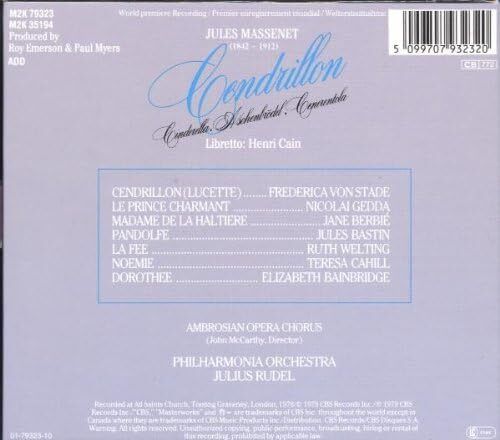 Free Postage! Jules Massenet. Cendrillon. 2 x CD.