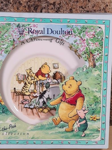 Royal Doulton Disney Winnie The Poo Collection Plate Baby Christening Gift Brand New