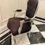 Elegant French Provincial Style Accent Armchair Silver Gilt and Black Image 4
