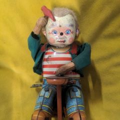 VINTAGE Mechanical Little Shoemaker by Alps Japan Clockwork Windup - Tin