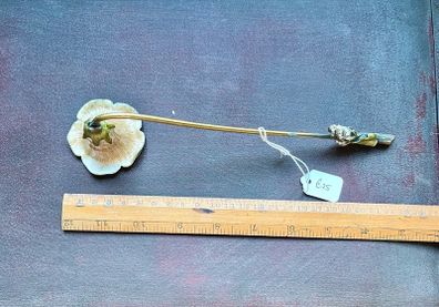 Brass and enamel candle-snuffer