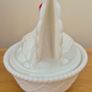 Beautiful Milk Glass Hen on Nest Image 5