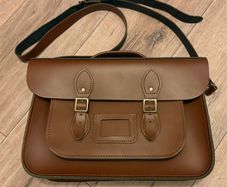 Handmade British Leather Satchel - Chestnut Brown - Made in UK