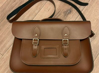 Handmade British Leather Satchel - Chestnut Brown - Made in UK